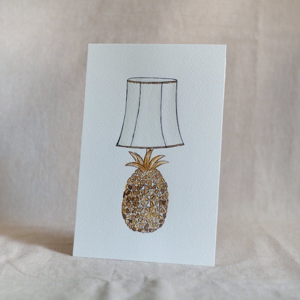 Original Watercolour Illustration "Pineapple Lamp"